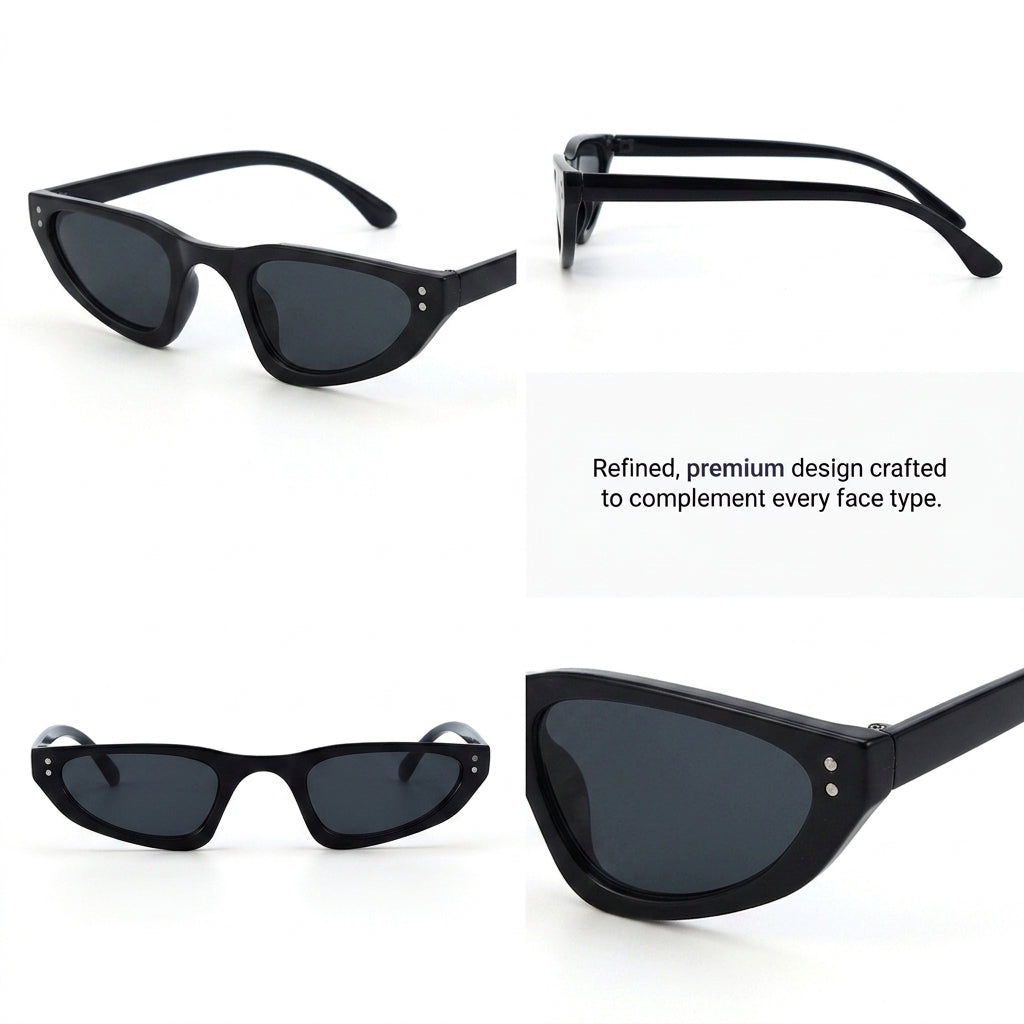Retro Cat-Eye Shades – Nude Black
