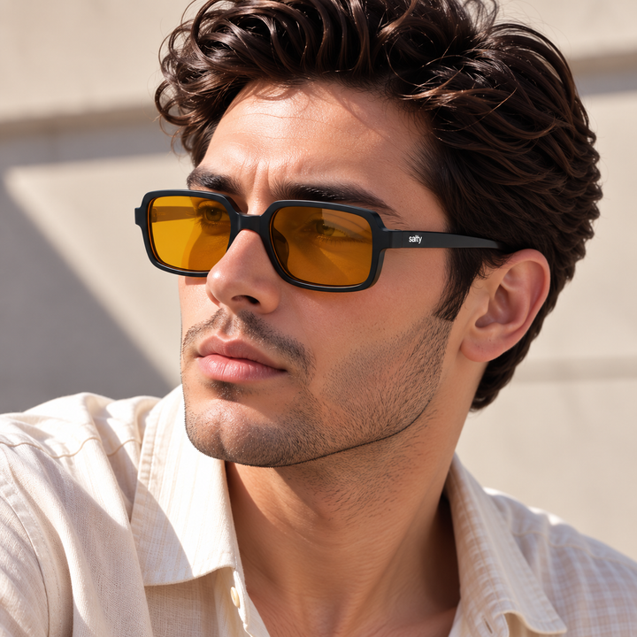 Amber Vision Square Shades – Yellow