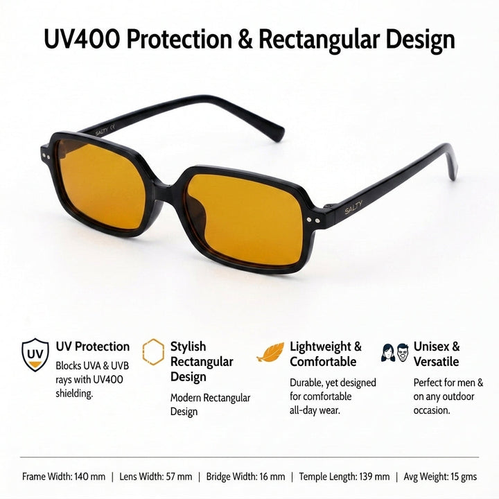 Amber Vision Square Shades – Orange | Salty