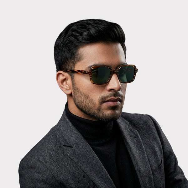 Tortoise Luxe Square Shades – Green