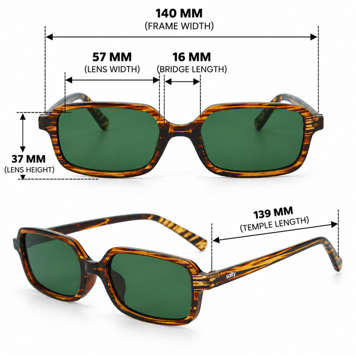 Tortoise Luxe Square Shades – Green