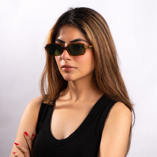 Tortoise Luxe Square Shades – Green