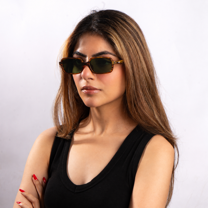 Tortoise Luxe Square Shades – Green