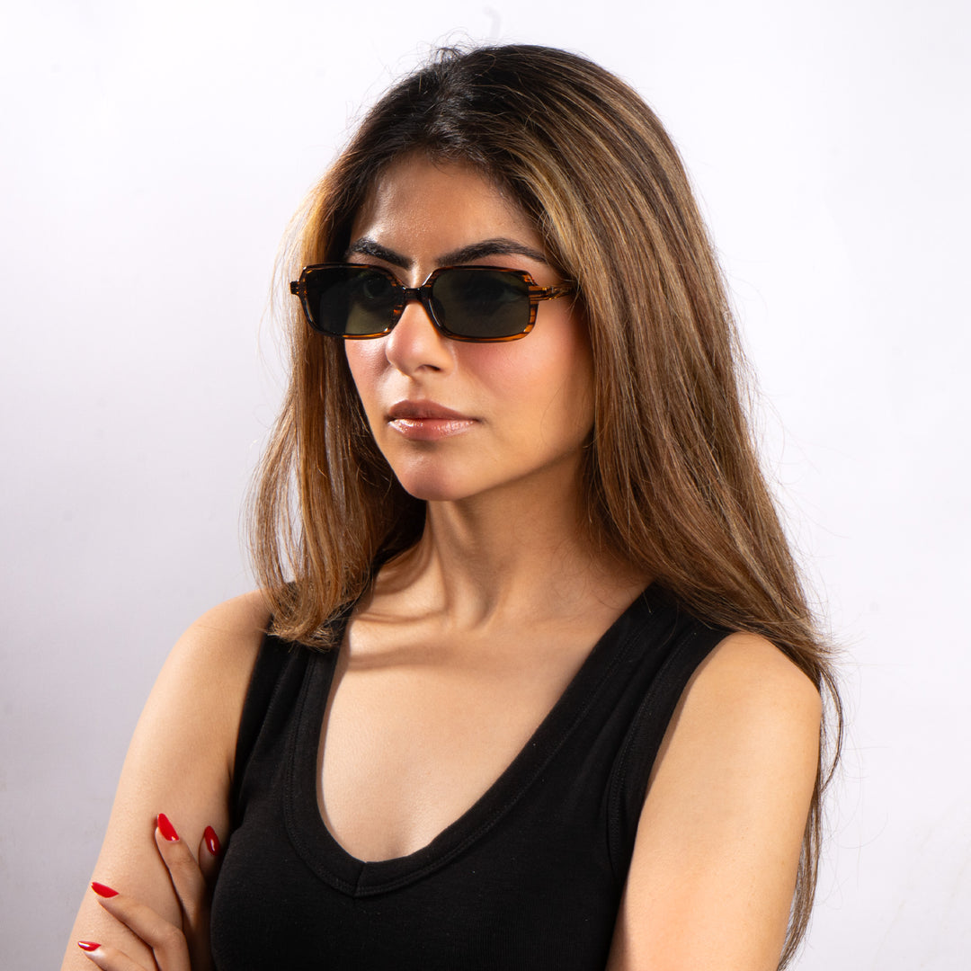 Tortoise Luxe Square Shades – Green