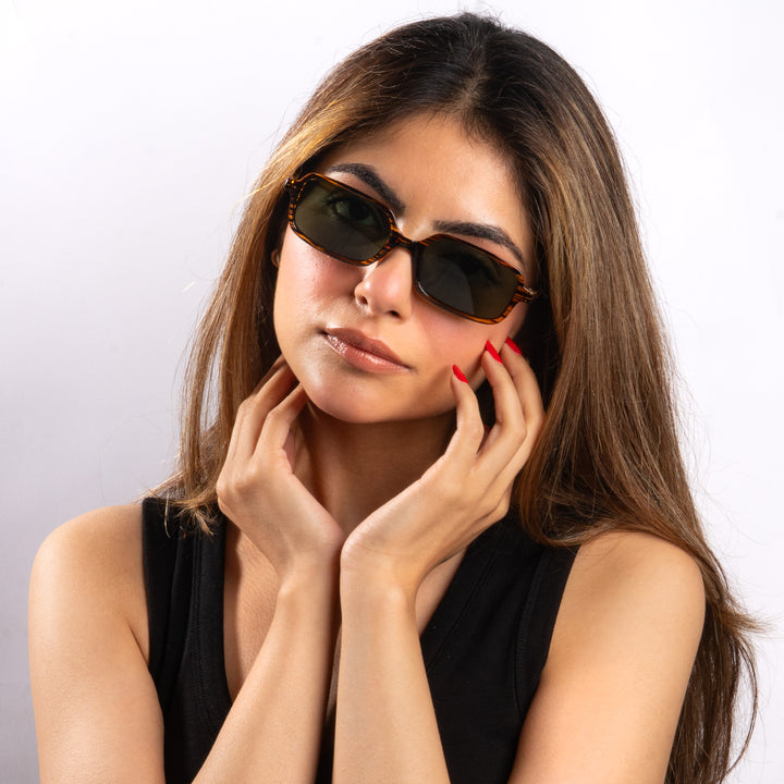 Tortoise Luxe Square Shades – Green