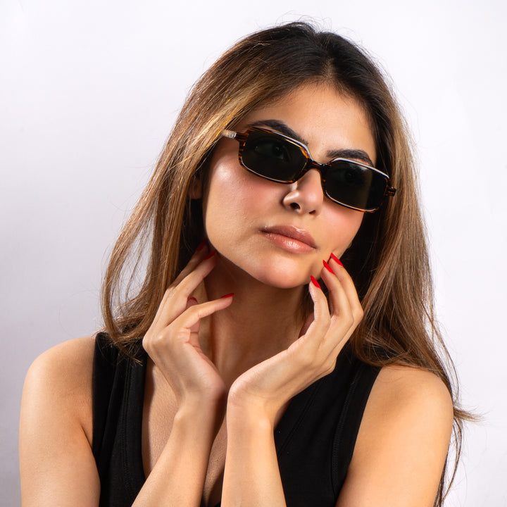 Tortoise Luxe Square Shades – Green