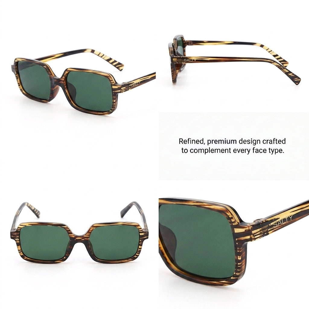 Tortoise Luxe Square Shades – Green