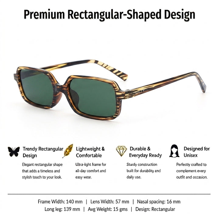 Tortoise Luxe Square Shades – Green