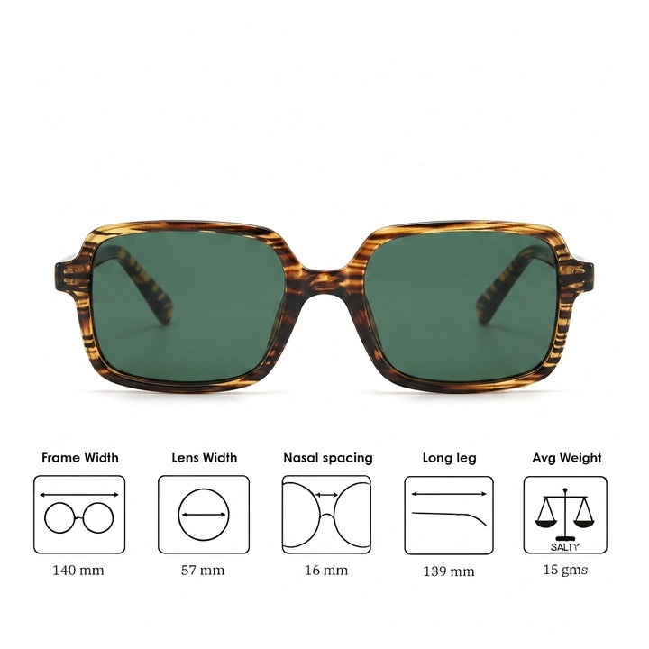 Tortoise Luxe Square Shades – Green