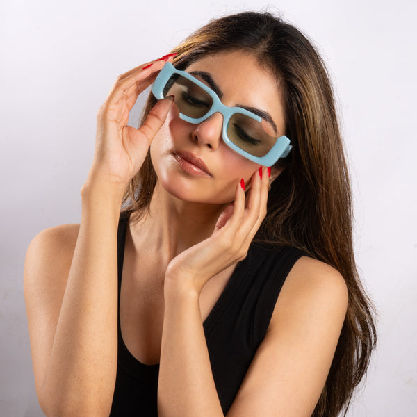 Frost Block Statement Shades – Blue