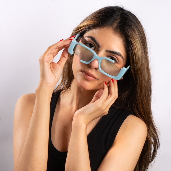 Frost Block Statement Shades – Blue