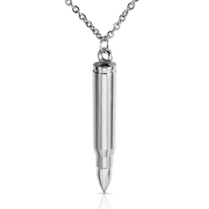 Men Classic Bullet Pendant - Silver
