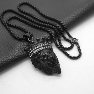 Leo Black King Pendant - Salty Accessories