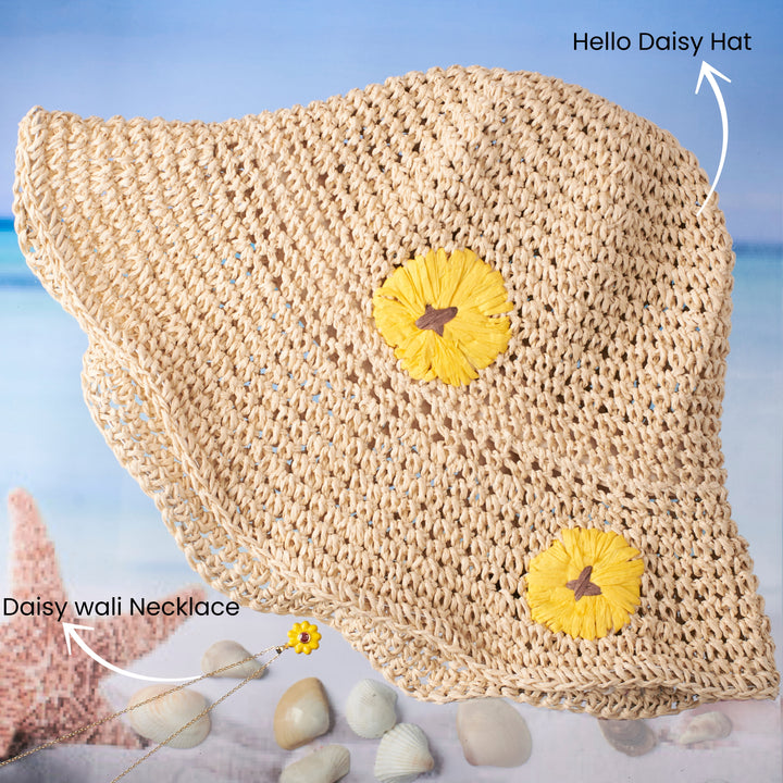 Daisy by the Shore Hat and Necklace Combo