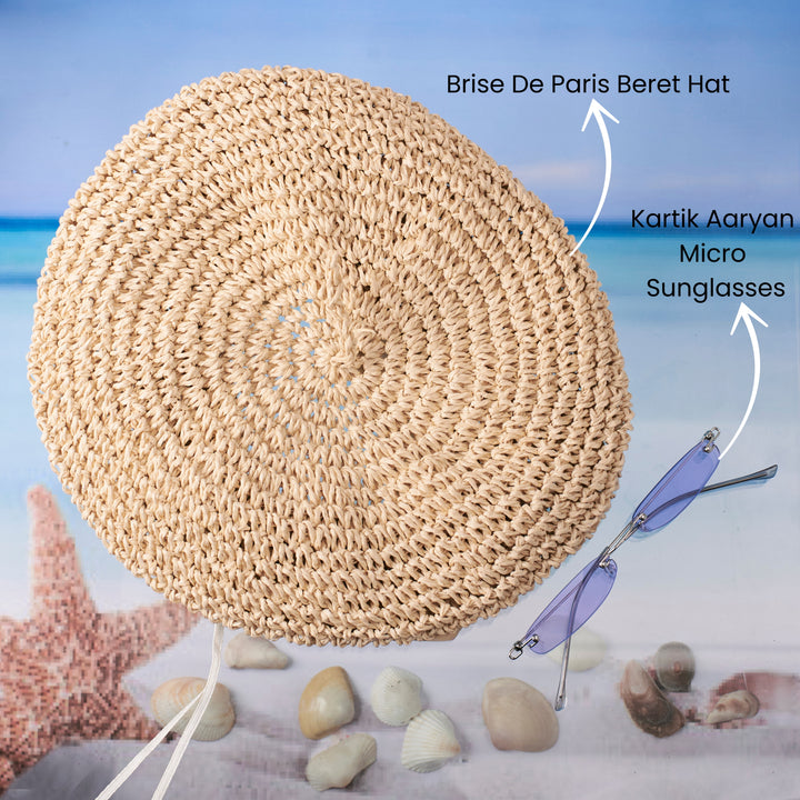 Brise Marine Beret Hat and Micro Sunglasses Set