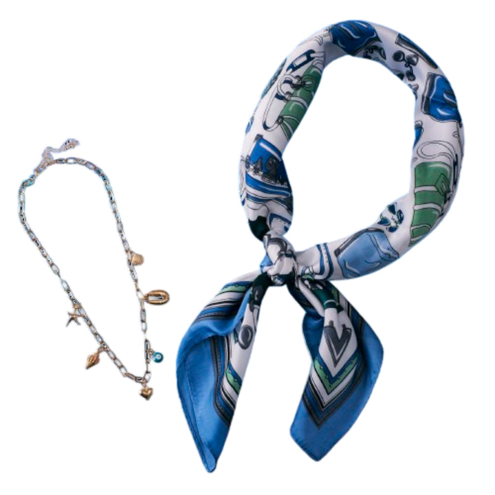 Ocean Whispers Scarf and Beach Special Necklace Set