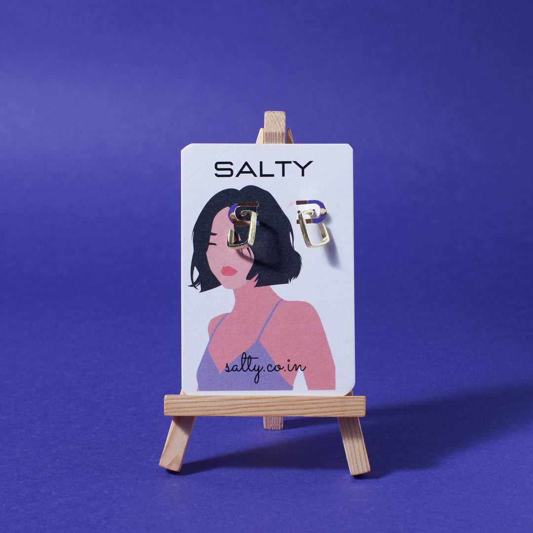 Gold Shine Square Hoop Hugging Earrings - Salty Accessories