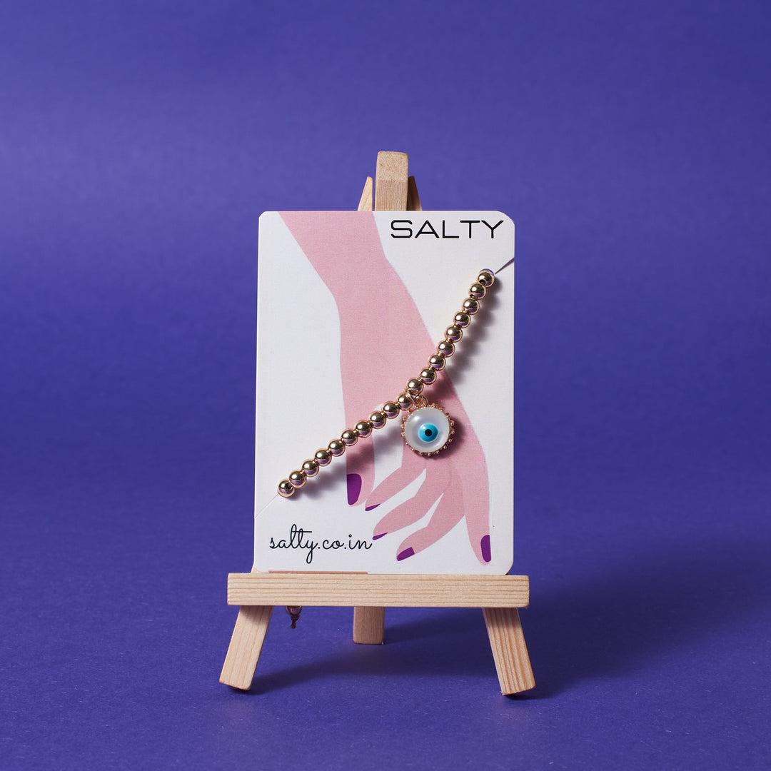 Golden Retro Evil Eye Bracelet