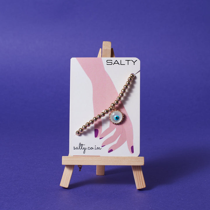 Golden Retro Evil Eye Bracelet