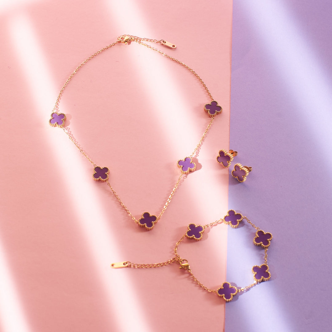 Plum Clover Affair Jewellery Set