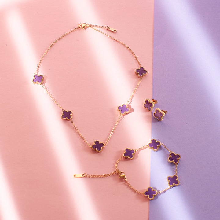 Plum Clover Affair Jewellery Set