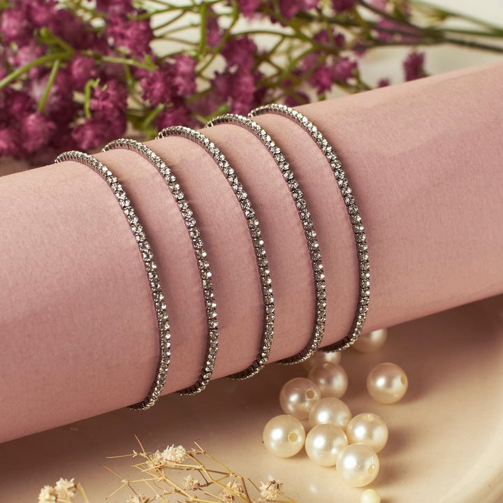Pewter Stretchable Bands (Set of 5)