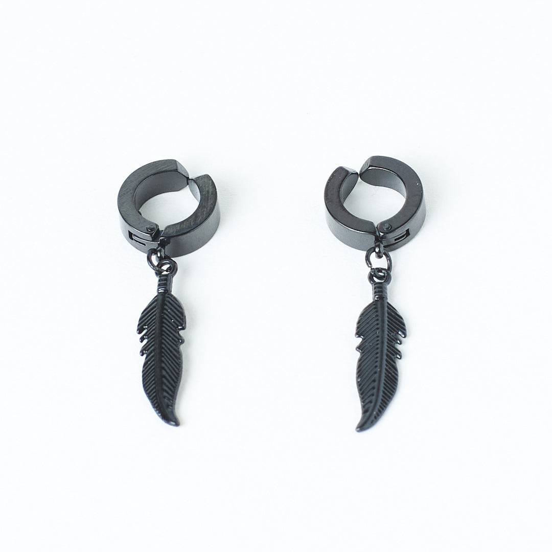 Black Feather Dangles | Salty