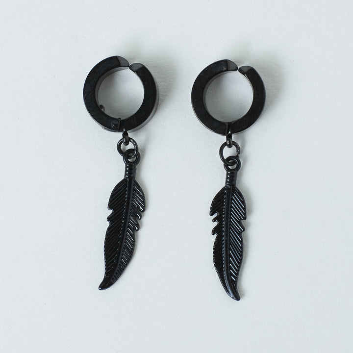 Black Feather Dangles | Salty