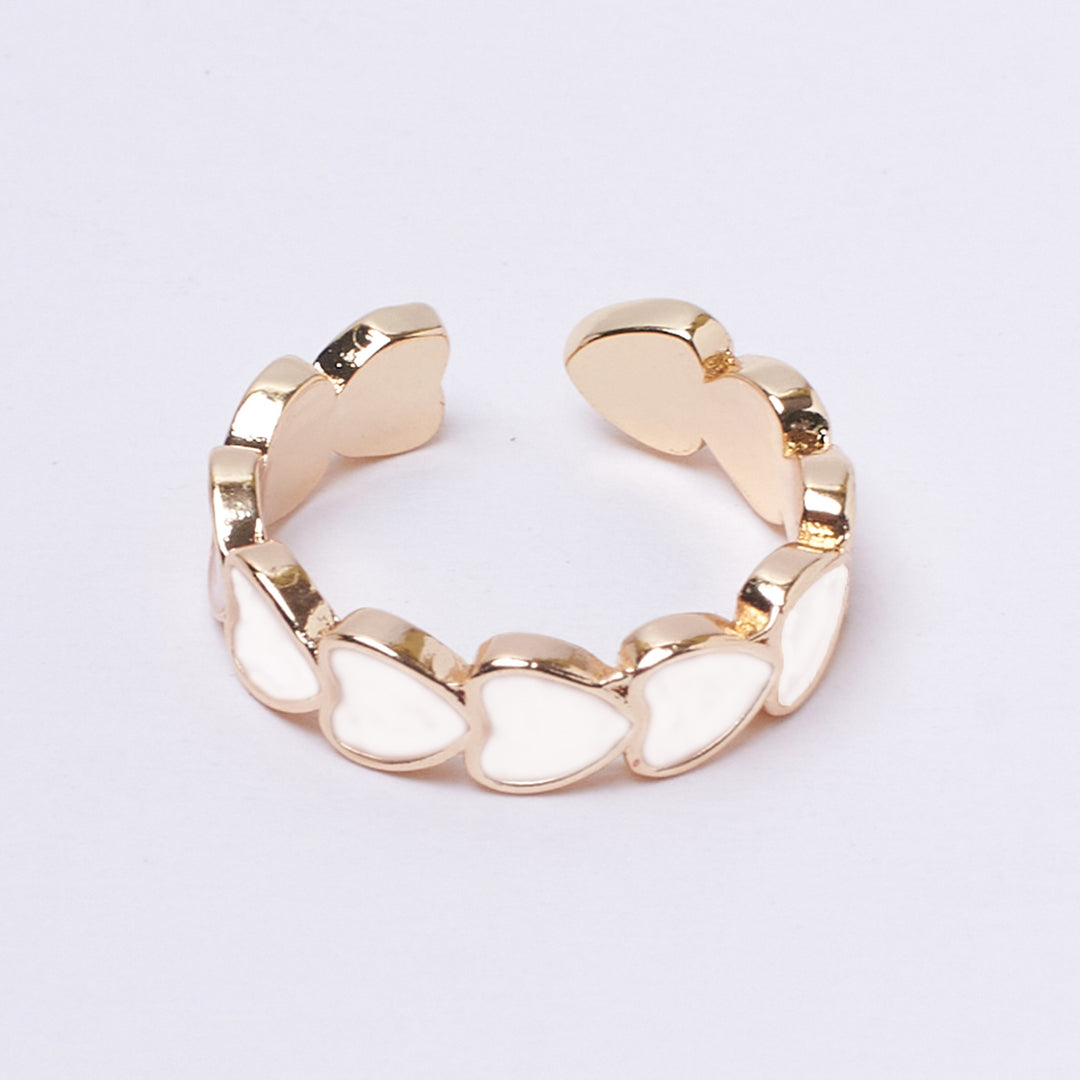 Mocha Me Hearts Ring - White