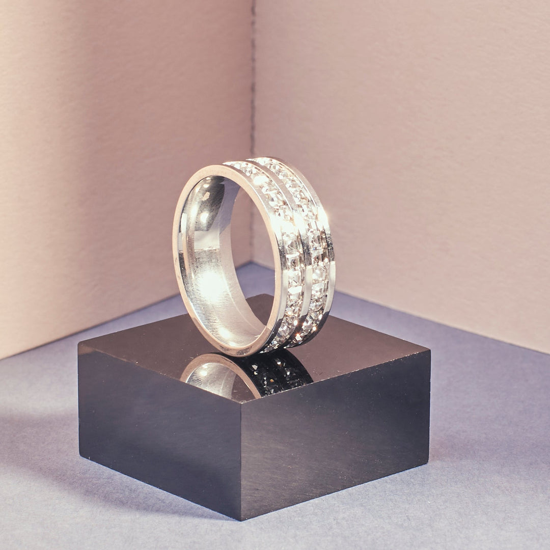 Euros Silver Diamond Ring