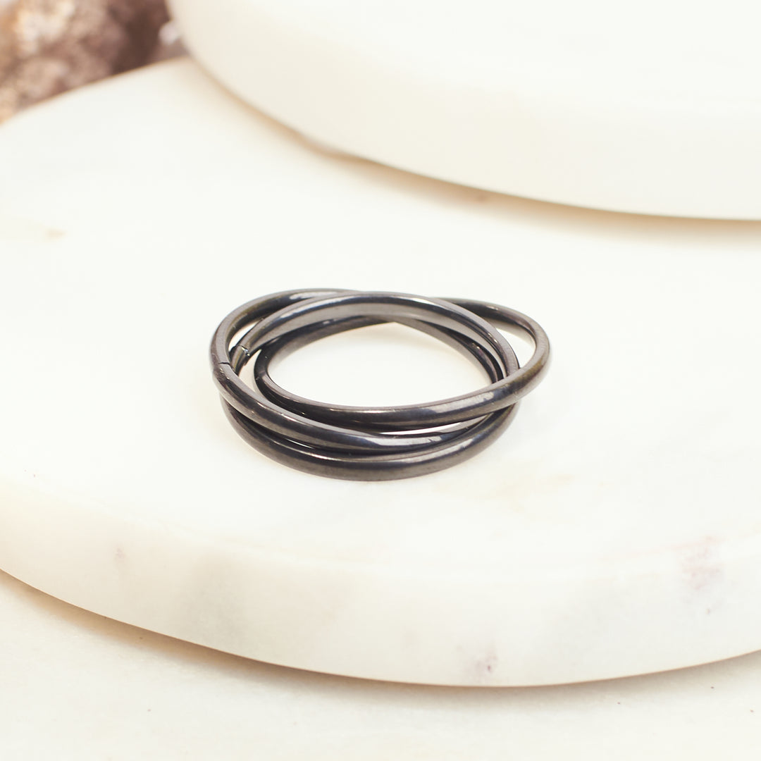 Black Geometric Ring | Salty