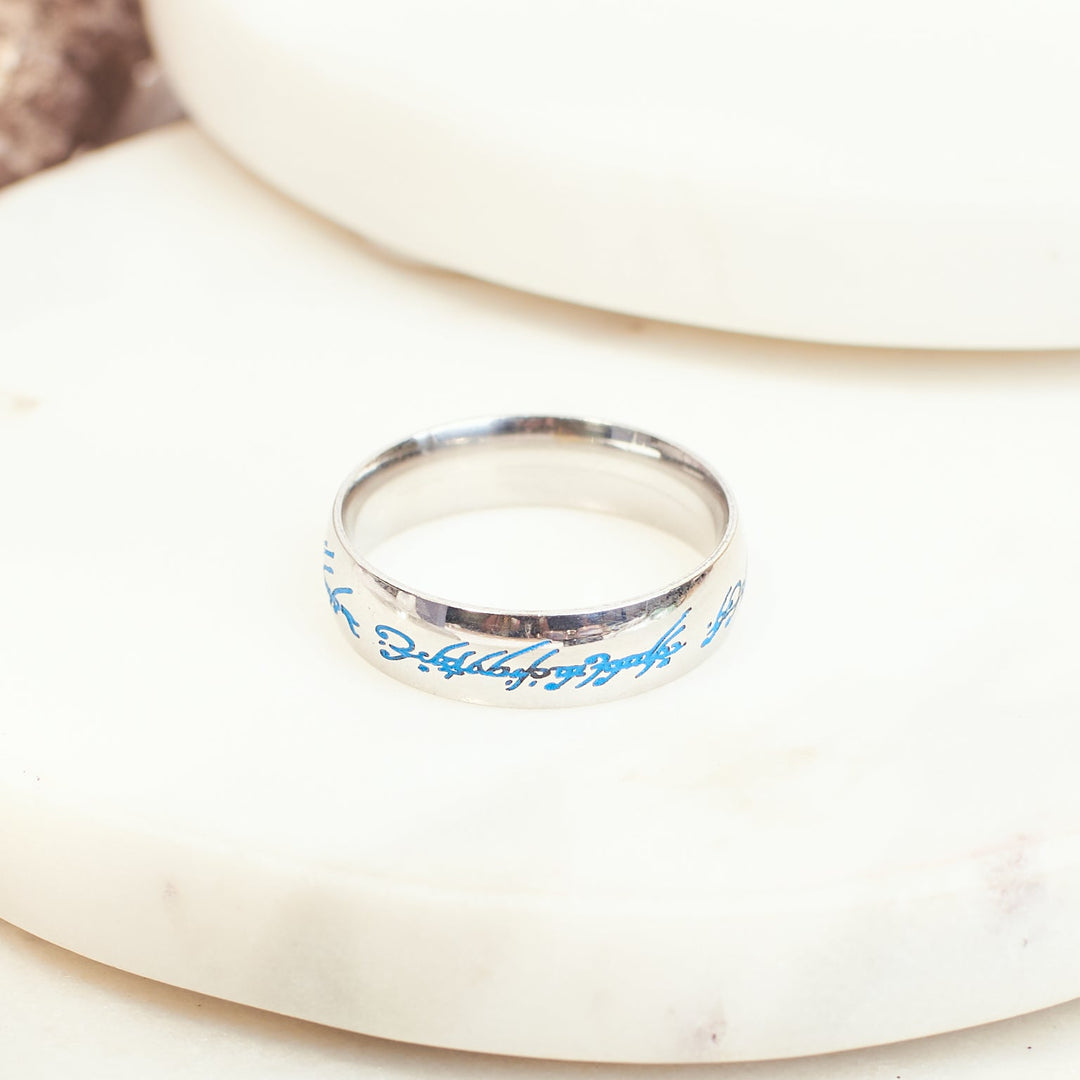 Engraved Silver Elegance Ring