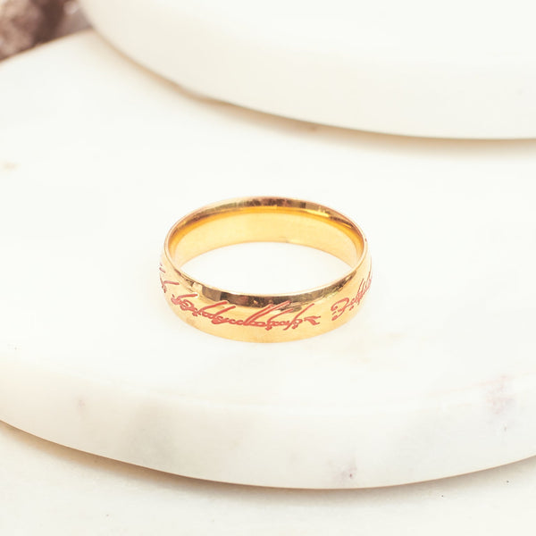 Engraved Golden Elegance Ring