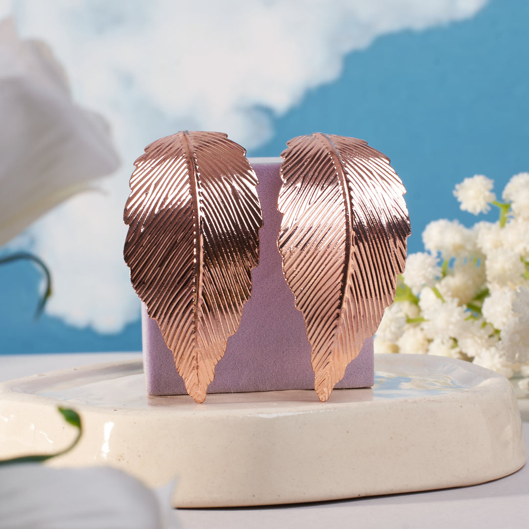 Leafy Vibe RoseGold Earring - Salty Accessories