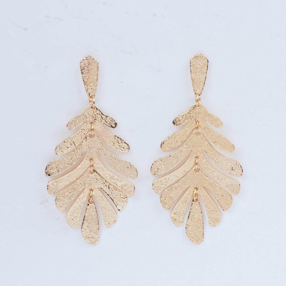 Tropical Glory Gold Earring - Salty Accessories