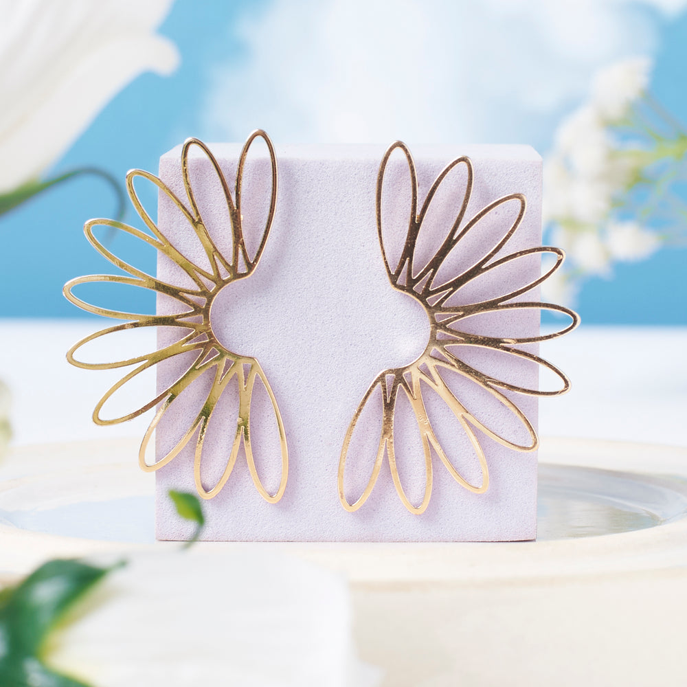 Half Daisy Gold Earring - Salty Accessories