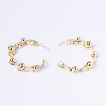 Classy Twist Gold Hoops - Salty Accessories