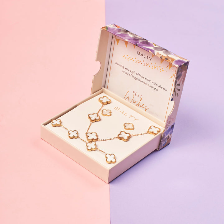 White Dove Clover Affair Jewellery Set