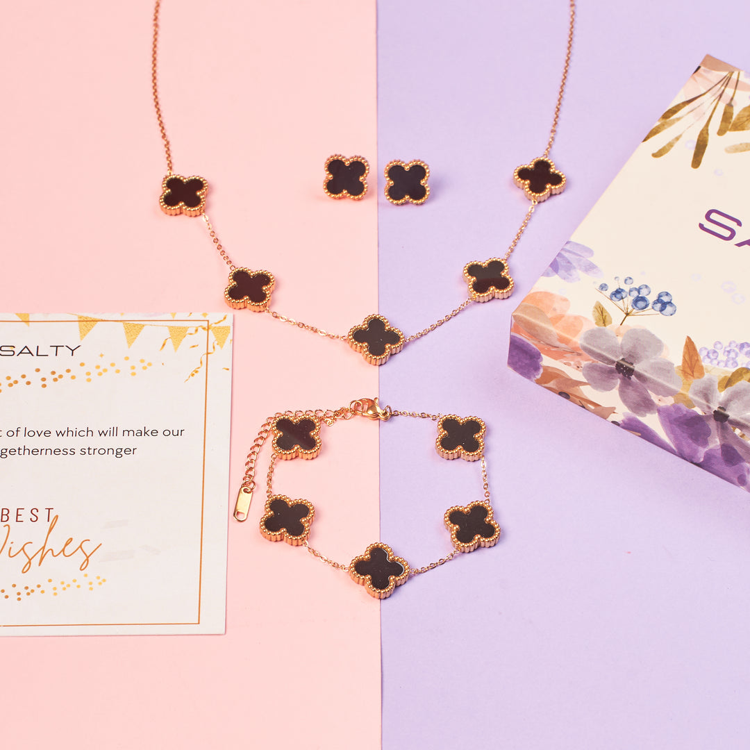 Midnight Clover Affair Jewellery Set - Salty Accessories