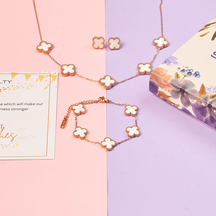 White Dove Clover Affair Jewellery Set - Salty Accessories