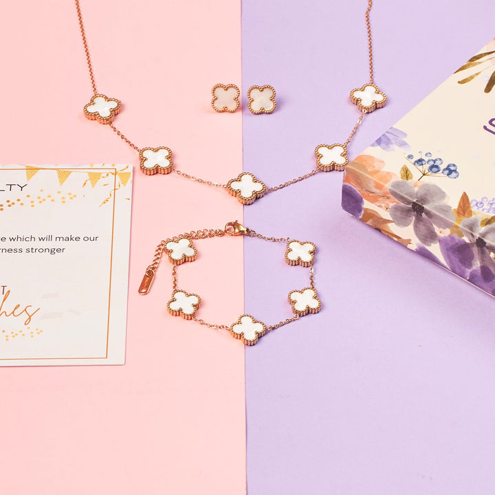 White Dove Clover Affair Jewellery Set