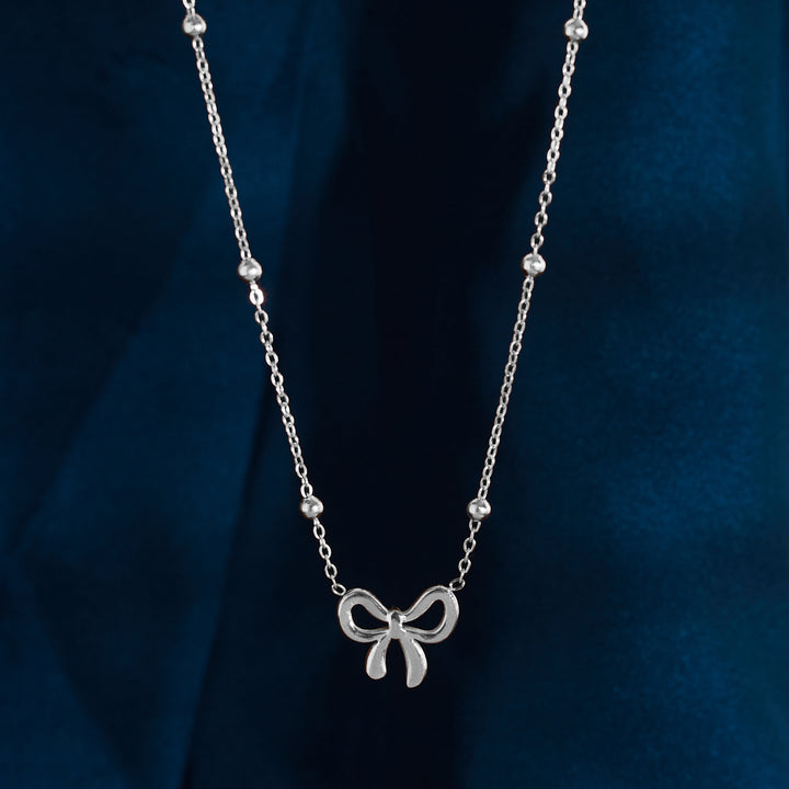 Elegant Bow Knot Silver Necklace - Salty Accessories