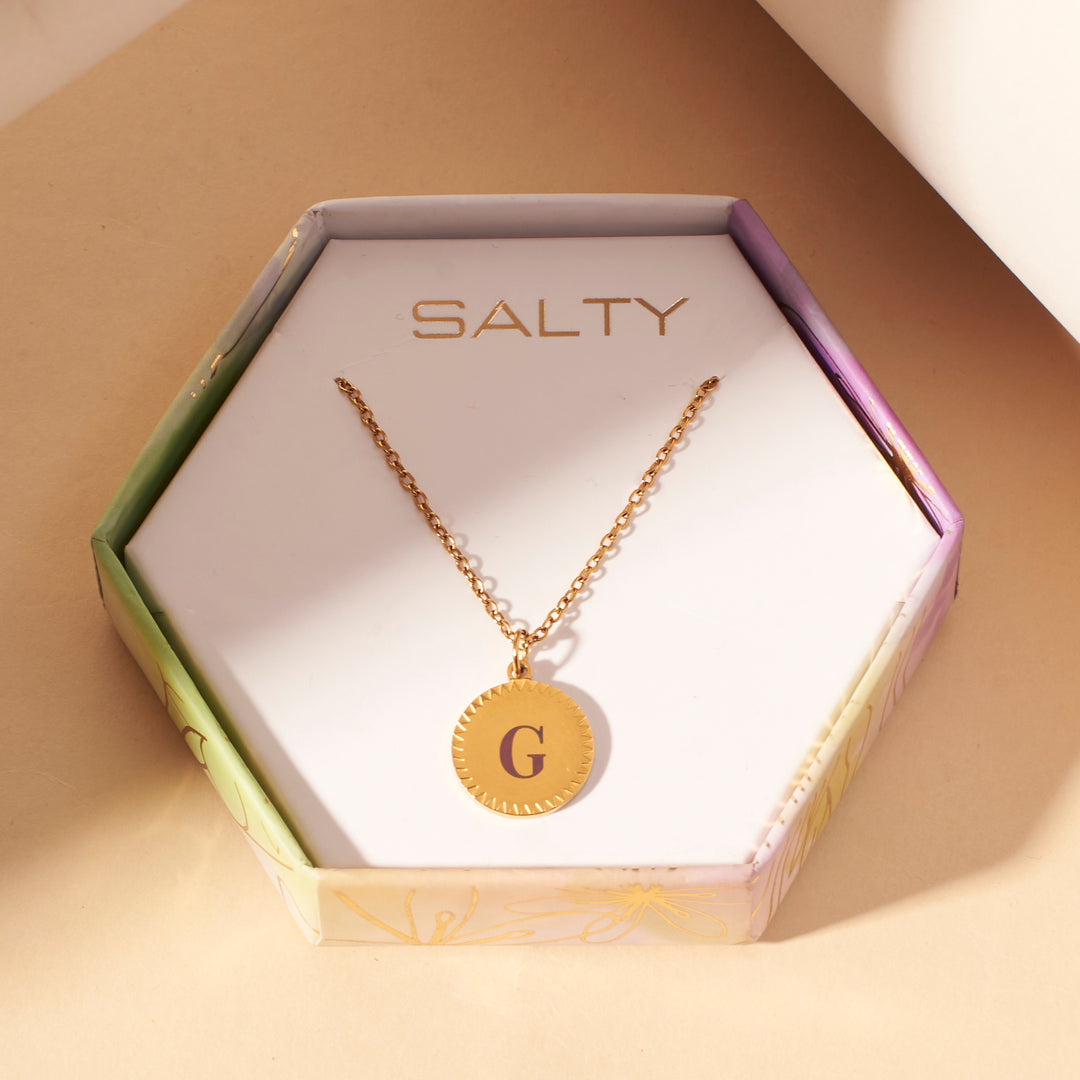 Golden Grace Initial Necklace - Salty Accessories