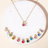 Initial and Birthstone Charm Necklace - Salty Accessories