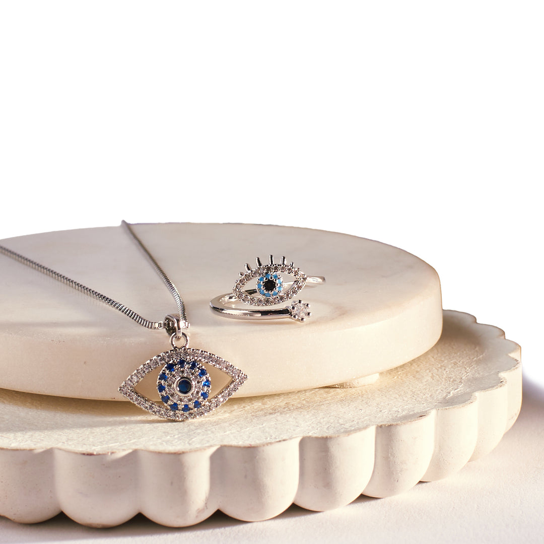 Silver Evil-Eye Box For Her