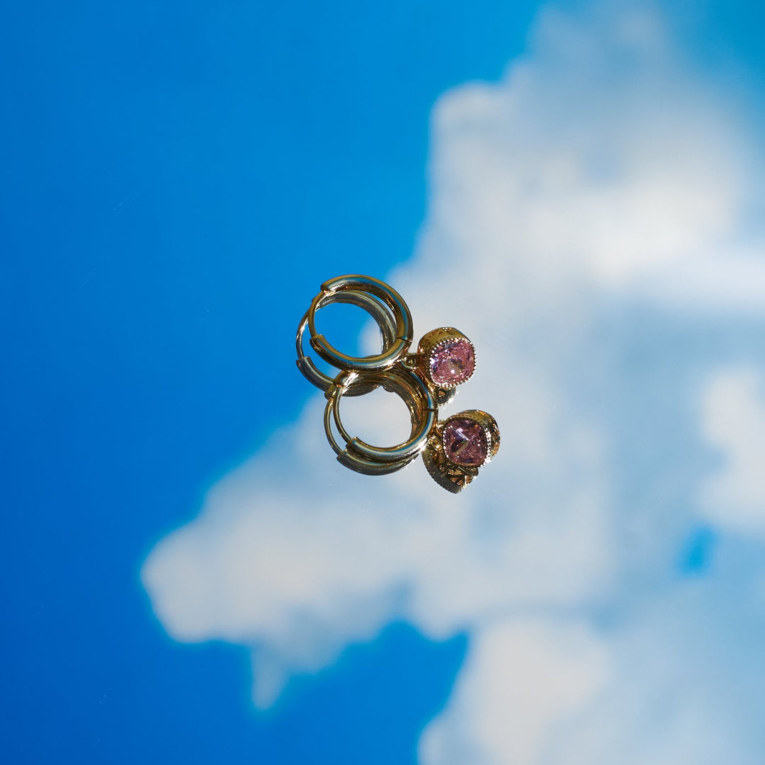 Blush Pink Diamond Earrings - Salty Accessories