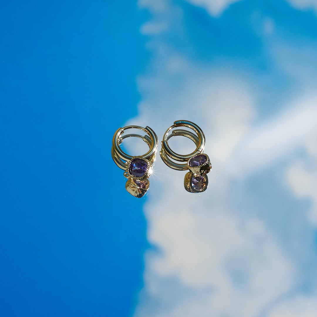 Blush Purple Diamond Earrings - Salty Accessories