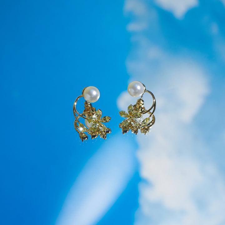 Petal and Pearl Swirls Earrings