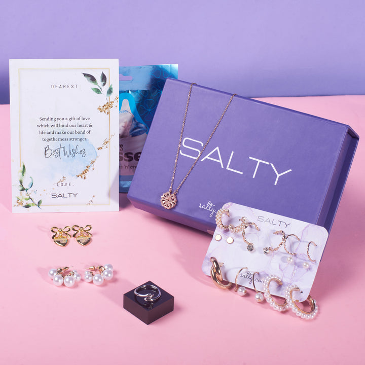 Luxury Jewellery Set Gift Hamper for Her with Personalised Card