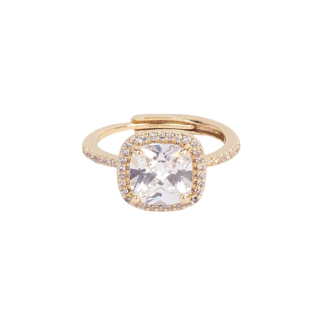 Gold Shimmering  Cushion-Cut Ring